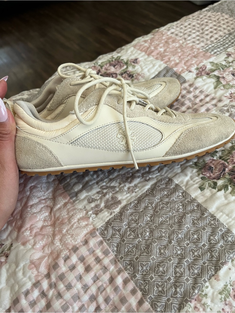 Tory Burch Field Leather and Suede Low-Top Sneakers